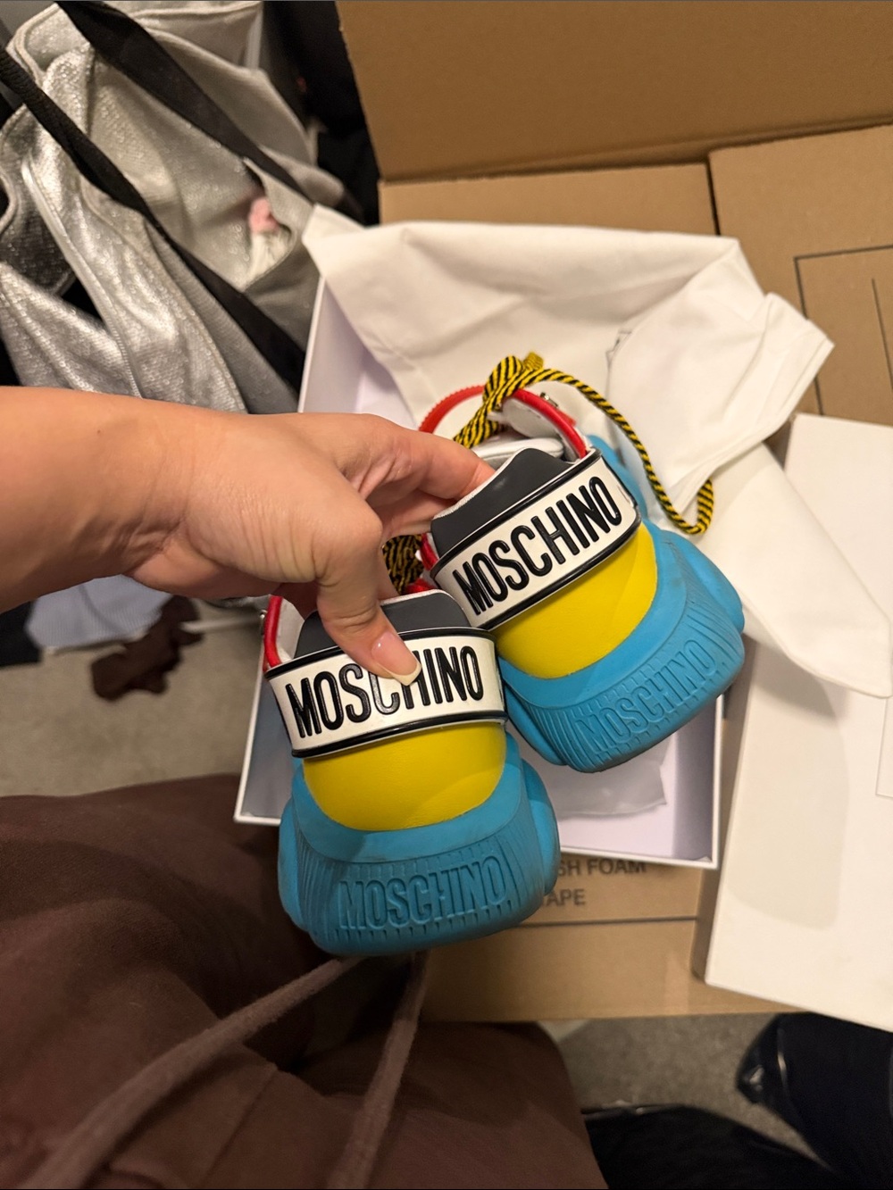 Moschino Multicolor Chunky Sneakers - Yellow, Blue, Red - Picture 9 of 10